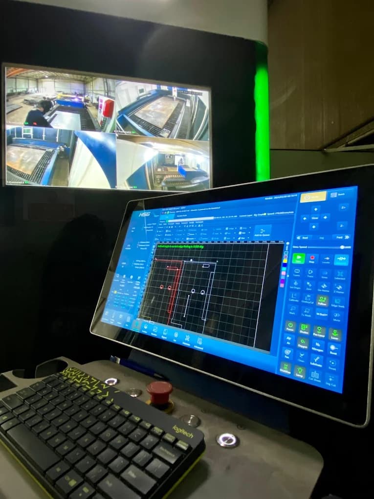 Cutting nest shown on the machine control screen