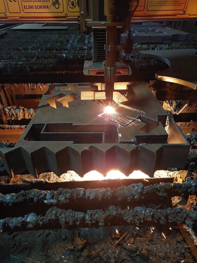 Parts being cut on the plasma machine